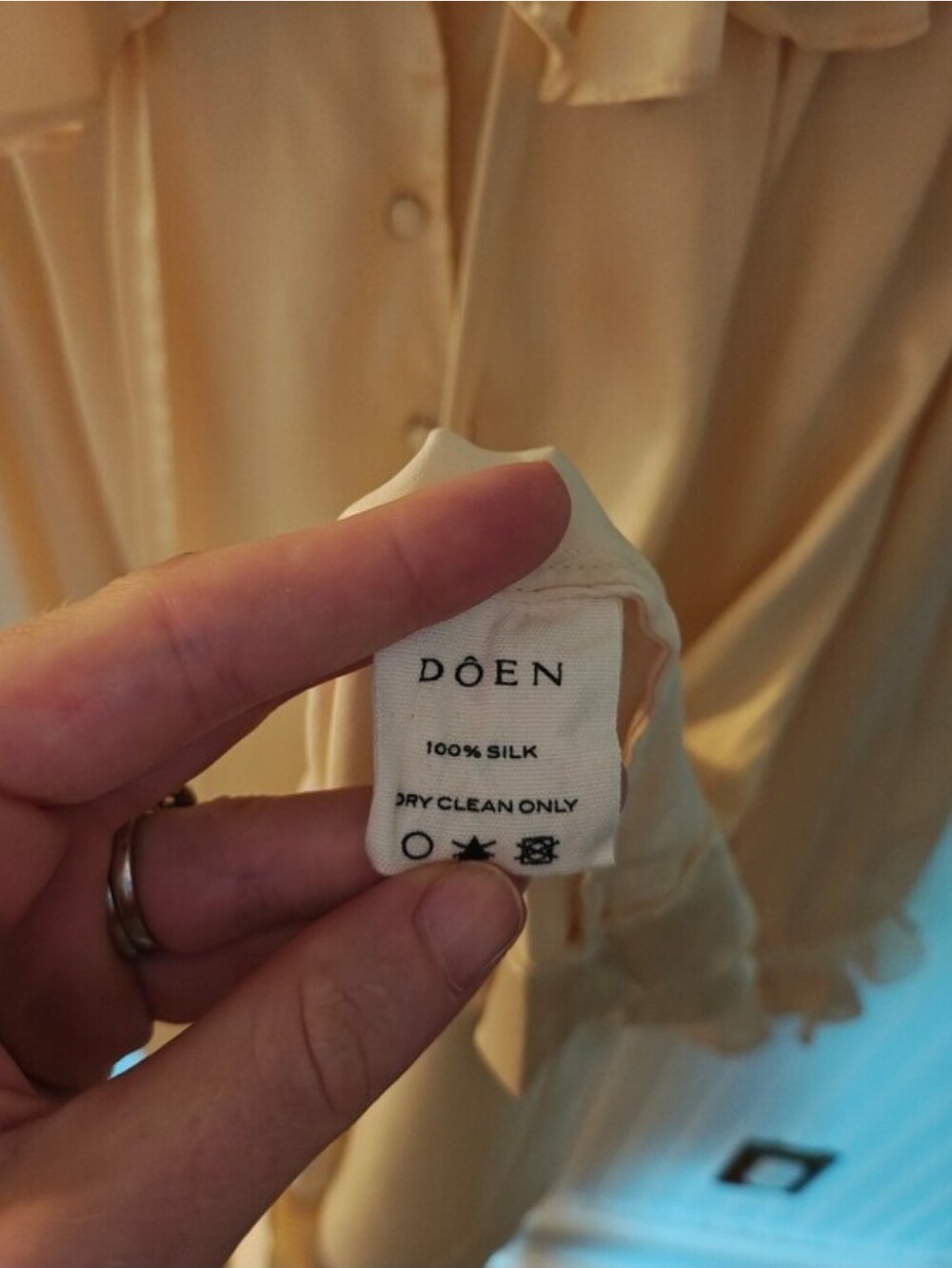 Doen Cream Silk Dress - Picture 3 of 3
